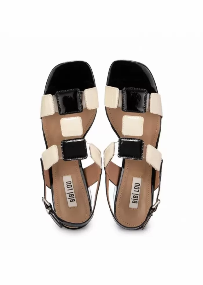 Store | Sandali Tacco Pia Pelle Nero Bianco Panna Sandali