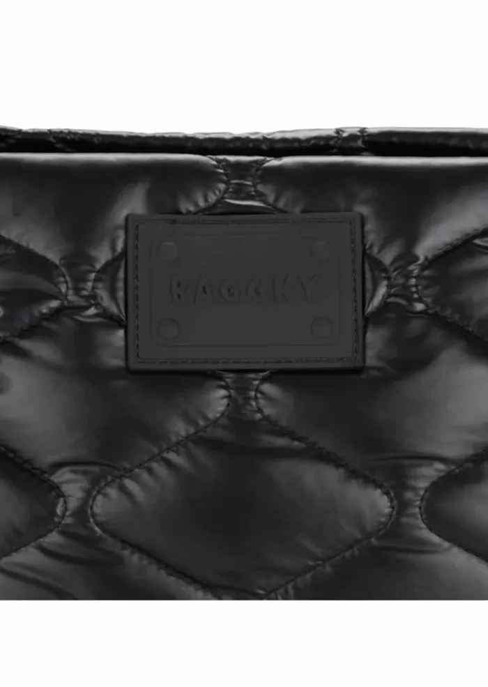 Outlet Borsa A Spalla Donna | Effetto Piumino Nero Borse A Spalla