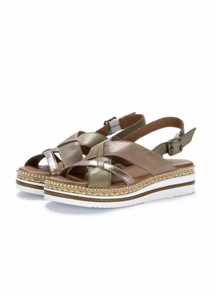 Shop | Sandali Platform Pelle Verde Marrone Sandali