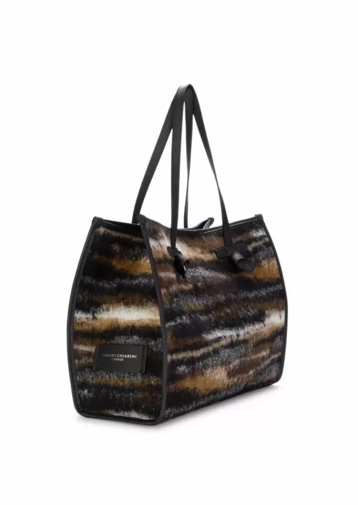 Outlet | Borsa A Spalla Jacquard Marcella Marrone Nero Borse A Spalla