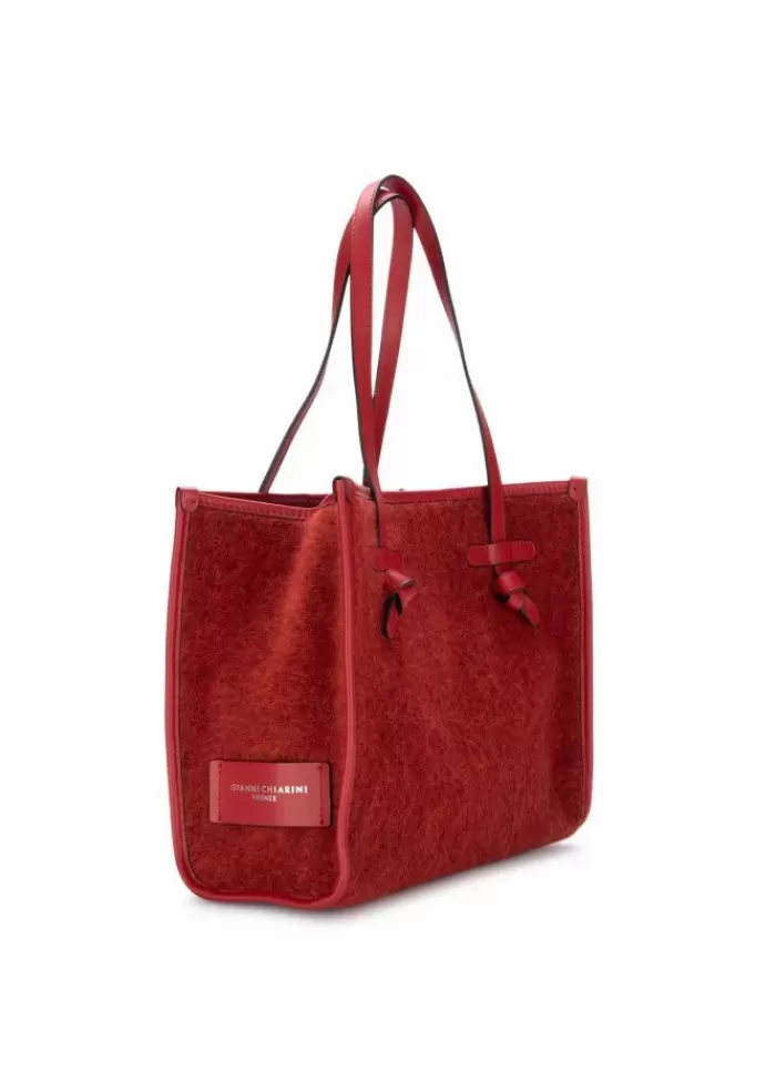Store | Borsa Shopper Marcella Furry Rosso Borse A Spalla