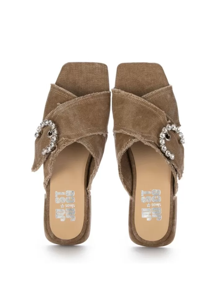 Fashion | Sandali Canvas Gioiello Marrone Sandali