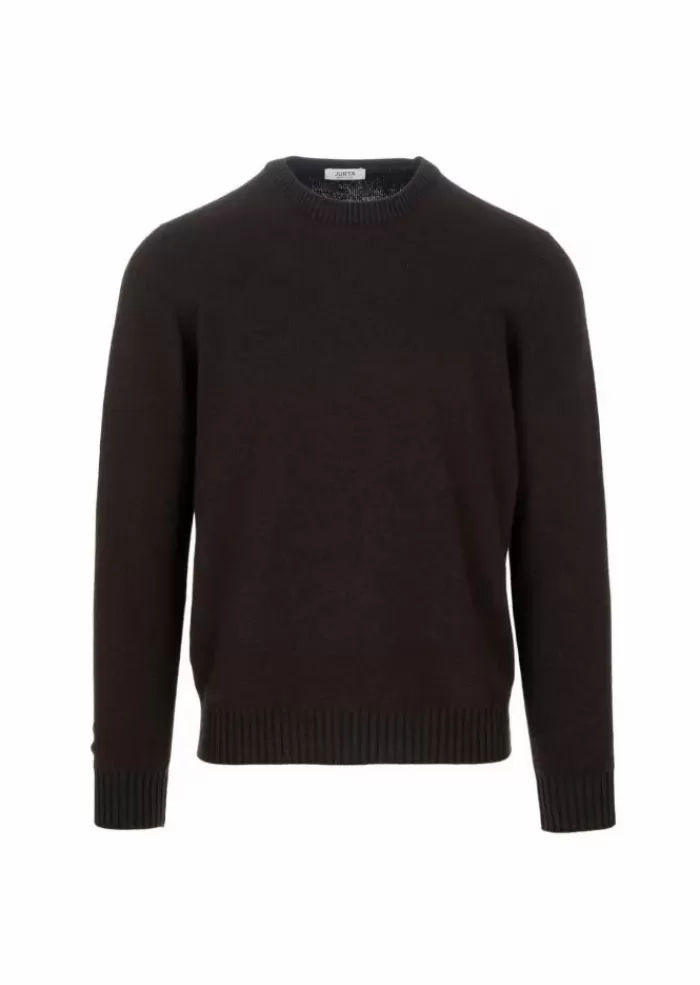 Shop | Maglione Gova Lana Merino Marrone Scuro Maglieria