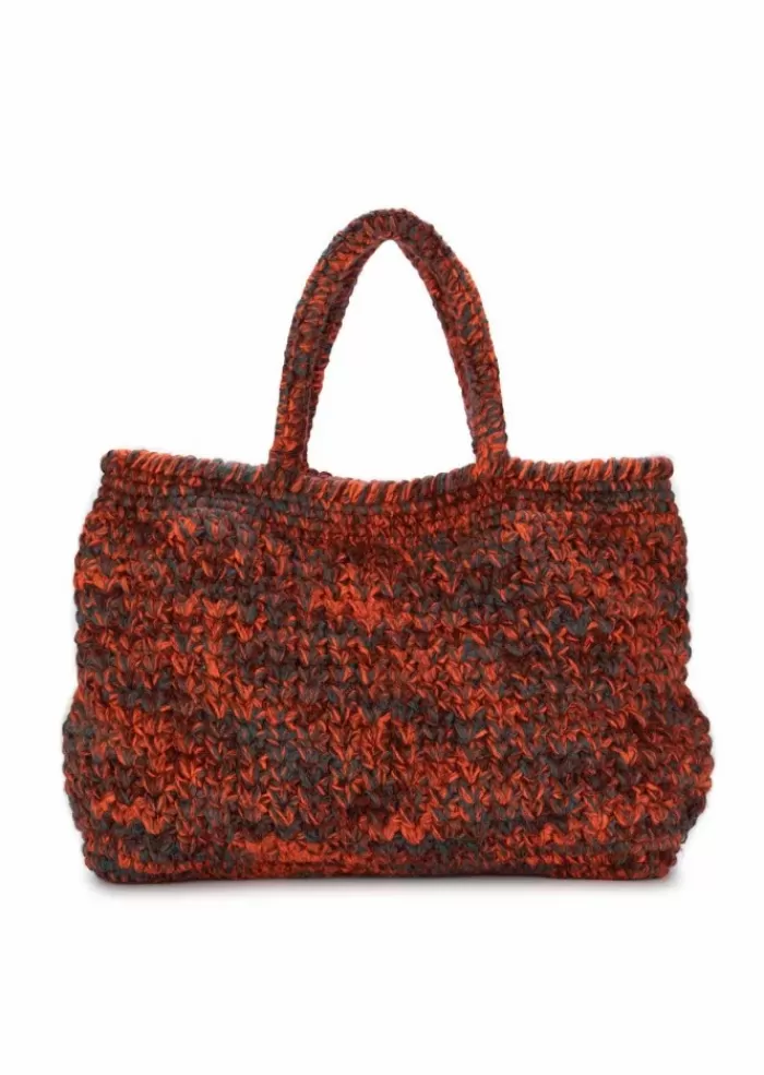 New | Borsa Shopper Svezia Arancione Azzurro Marrone Borse A Spalla