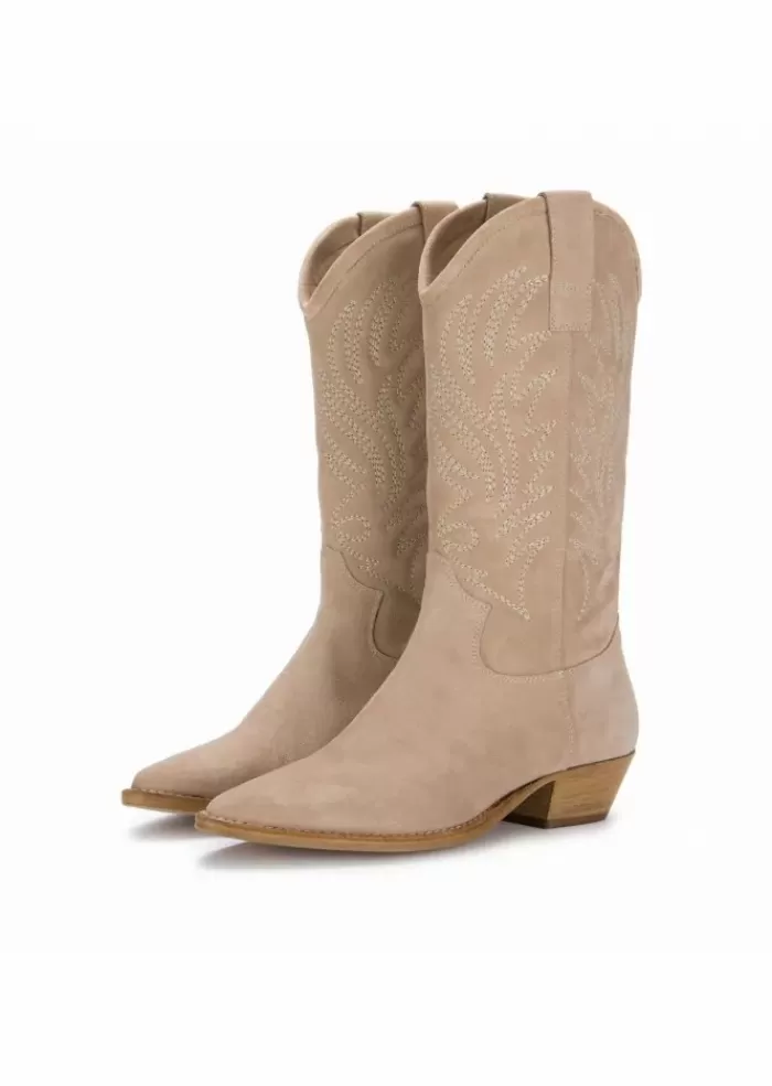 Online Lemare' | Stivali Texani London Ecru' Tacco