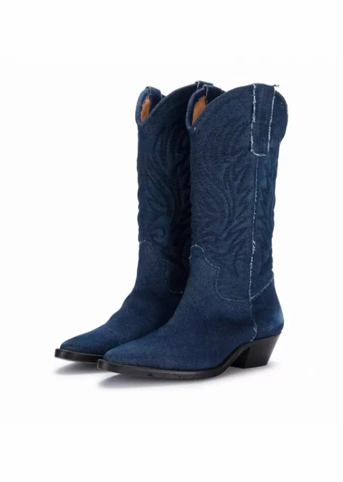 Outlet Lemare' | Stivali Texani Roy Blu Jeans Tacco