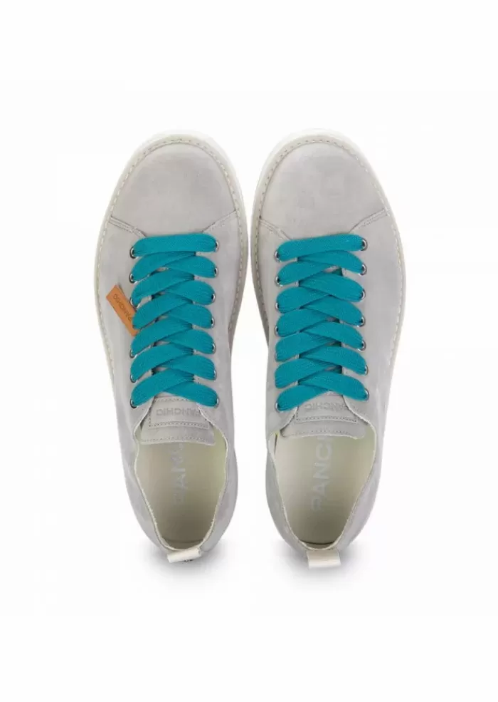 Flash Sale | Sneakers In Pelle Scamosciata Lacci Verde Acqua Grigio Sneakers